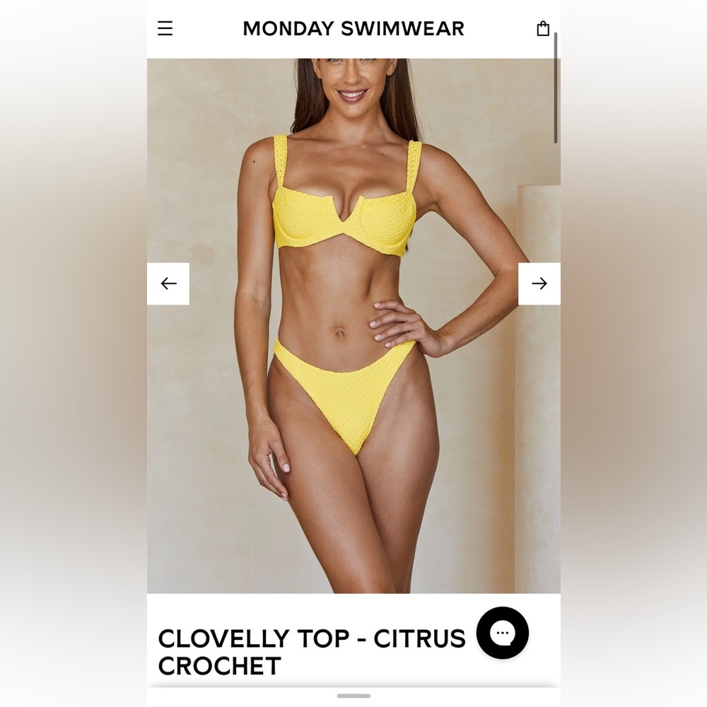 Monday Swimwear Citrus Crochet Yellow bikini set